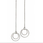 Genuine Sterling Silver Double Circle Threader Earring