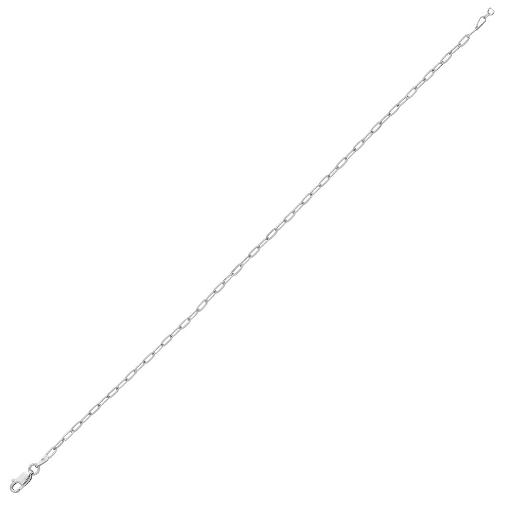 Genuine Sterling Silver Paperclip 9"+ 1" ext Anklet
