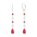 Genuine Sterling Silver Pear Shaped Cubic Zirconia Drop with Clear Cubic Zirconia Earrings