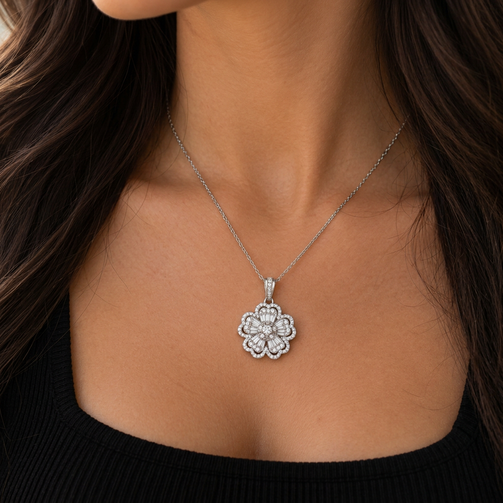 More natural-looking flower necklace photo