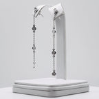 Genuine Sterling Silver Clear Cubic Zirconia Dangle Earrings