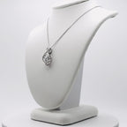 Genuine Sterling Silver Cubic Zirconia Figure 8 with Moving Cubic Zirconia Center Necklace