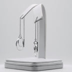 Genuine Sterling Silver Double Circle Threader Earring