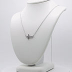 Genuine Sterling Silver Sideways Cross Necklace 15" adjustable to 18"