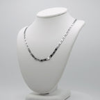 Rhodium Plated Stainless Steel 3 MM Diamond Cut Valentino Link Chain Necklace - 20"