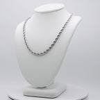 Rhodium Plated Stainless Steel 3 MM Rope Link Chain Necklace - 18"