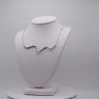 Genuine Sterling Silver Squiggle Line Necklace with clear, sky blue, and dark blue Cubic Zirconia