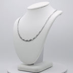 Rhodium Plated Stainless Steel 3 MM Diamond Cut Valentino Link Chain Necklace - 18"