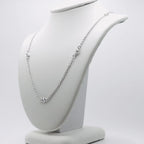 Genuine Sterling Silver Clear Cubic Zirconia Station Chain